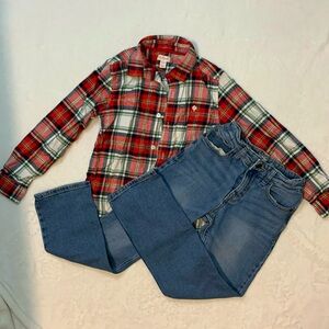 💔sold💔Boys Jeans & Button Down Top